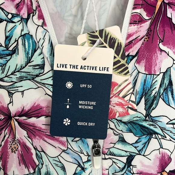 Tommy Bahama Hibiscus Tropical Floral Active Zip Up Jacket XS NWT UPF 50 - Picture 3 of 6